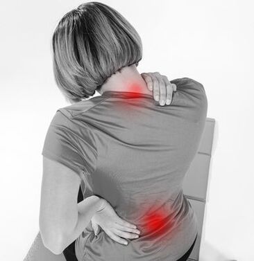 Lepoan eta bizkarrean mina